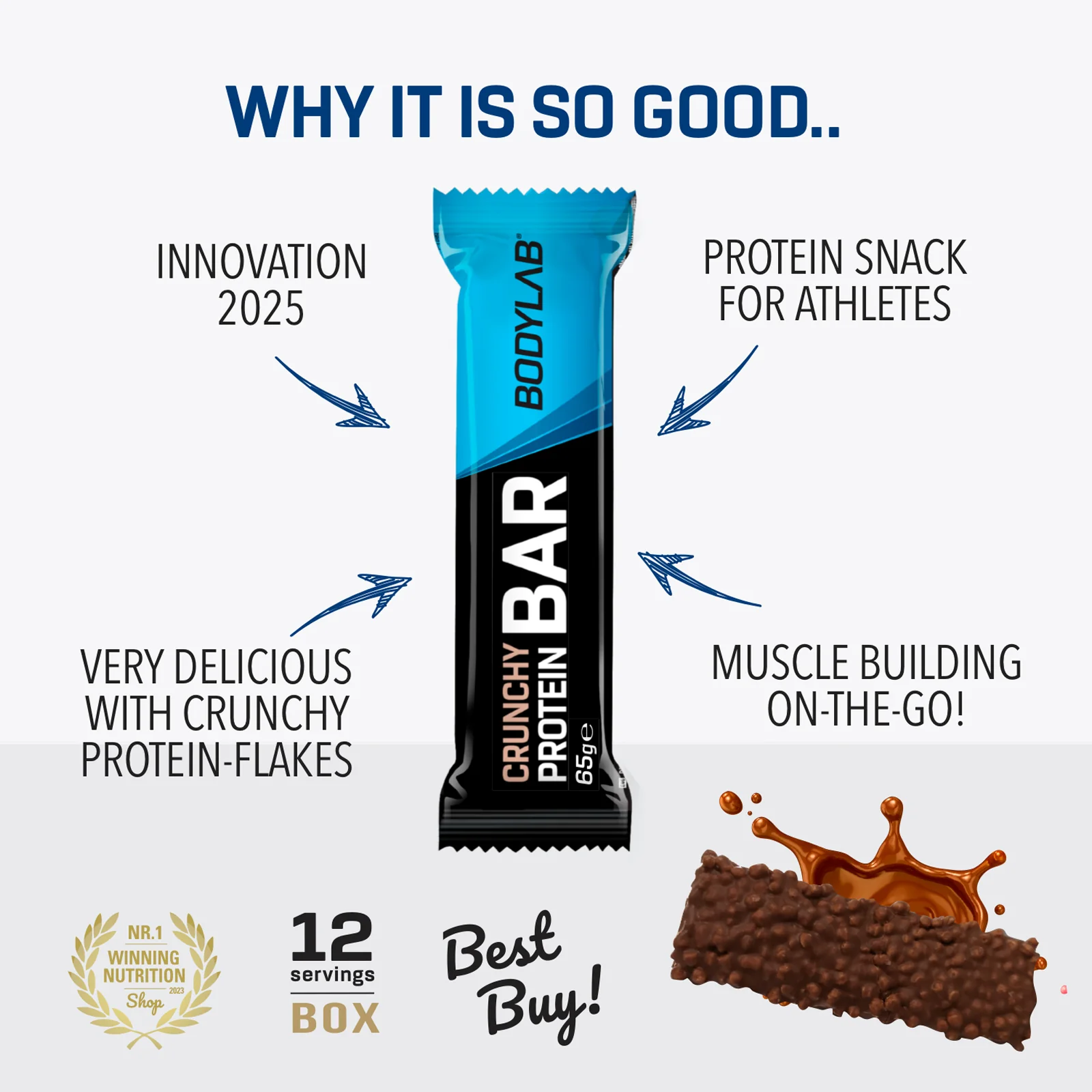 2 x Crunchy Protein Bar Deluxe (je 12x65g) - Image 3