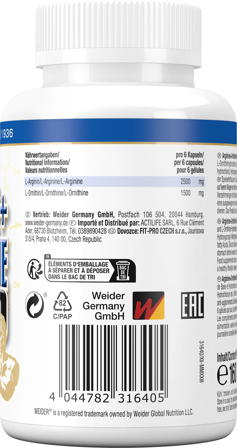 Arginine + Ornithine 4.000 (180 Kapseln) - Image 2