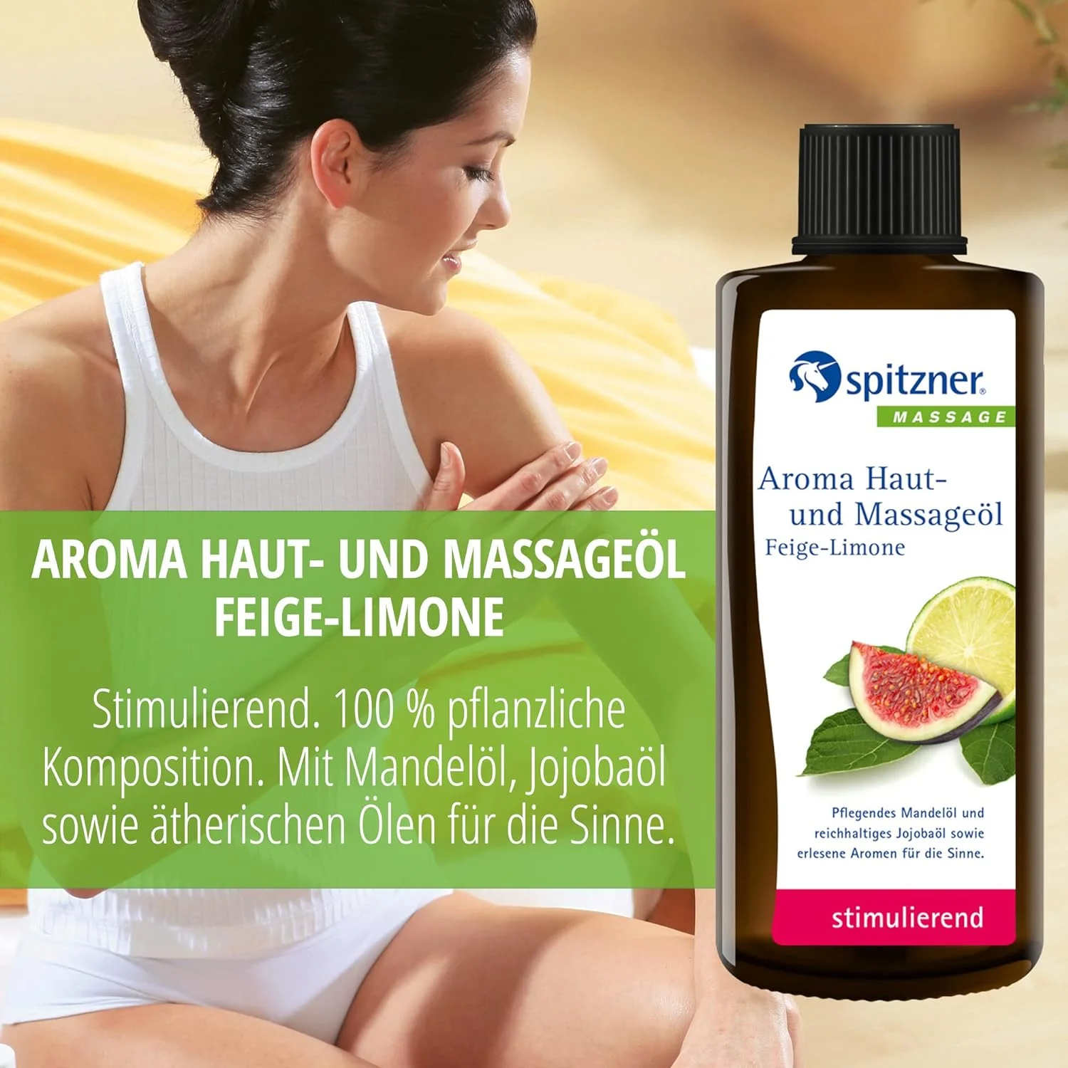Aroma Haut- und Massageöl Feige-Limone (190ml) - Image 2