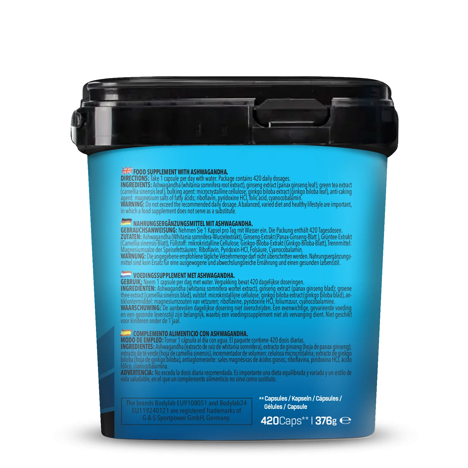 BIG PACK Ashwagandha Ginseng Vitamin-B Complex (420 Kapseln) - Image 3