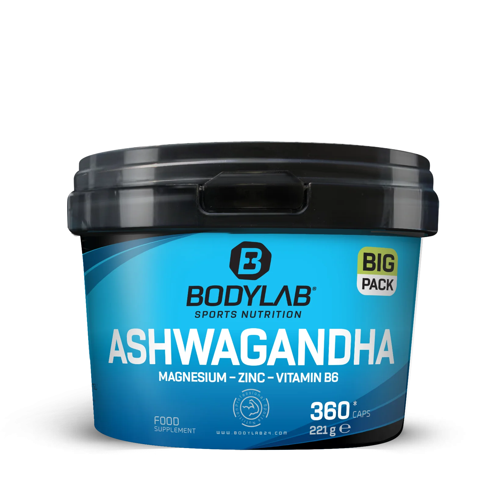 BIG PACK Ashwagandha + Magnesium - Zinc - Vitamin B6 (360 Kapseln)