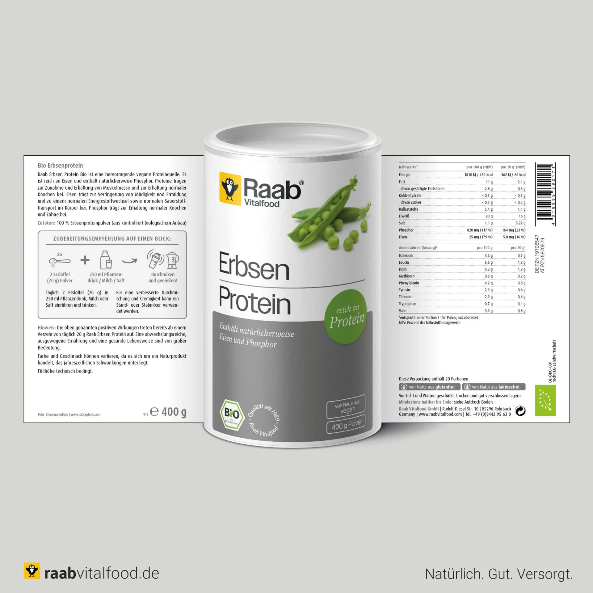 Bio Erbsenprotein Pulver (400g) - Image 2