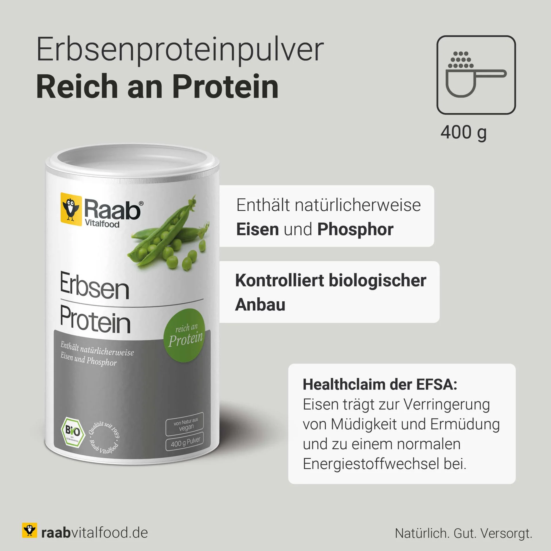 Bio Erbsenprotein Pulver (400g) - Image 3