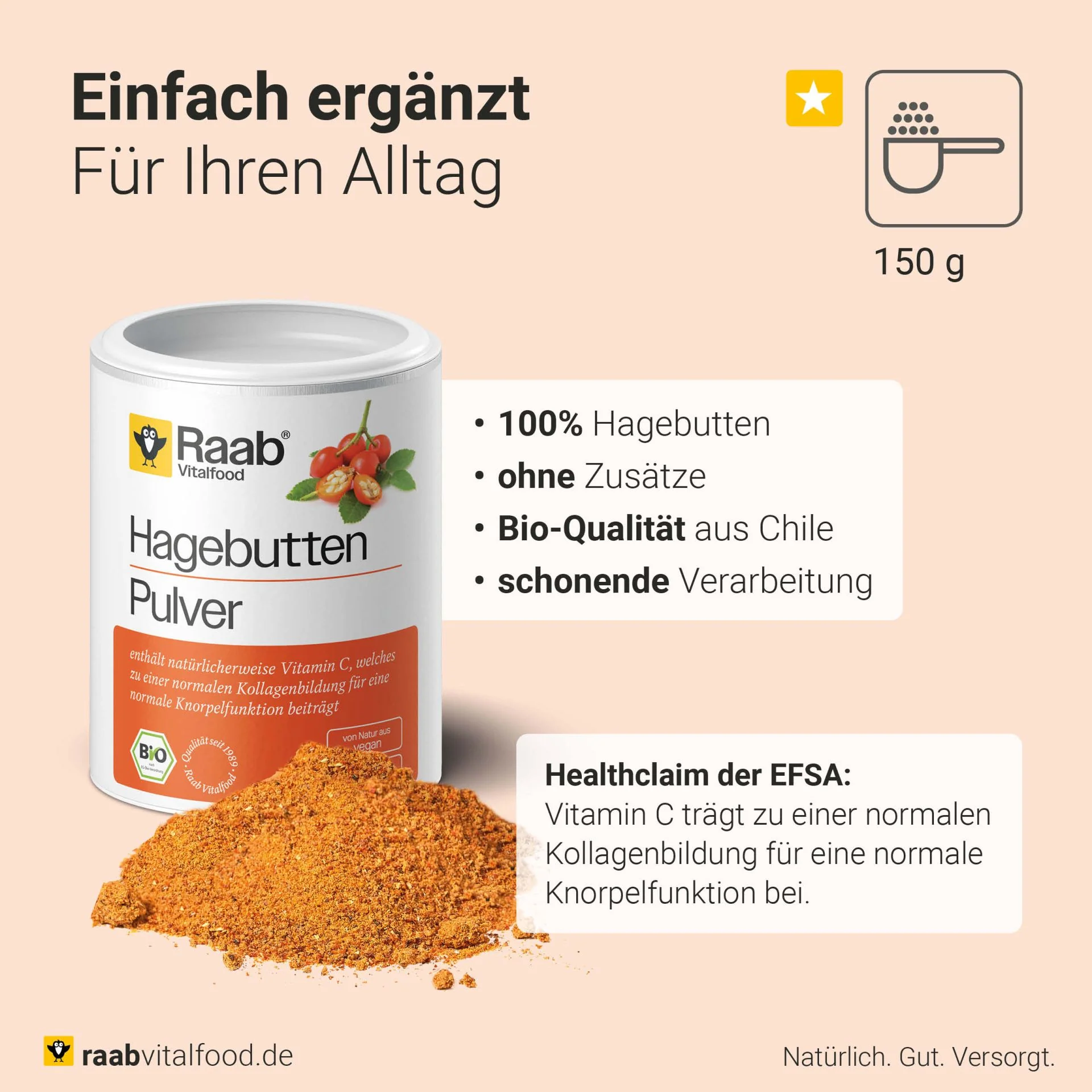 Bio Hagebutten Pulver (150g) - Image 3