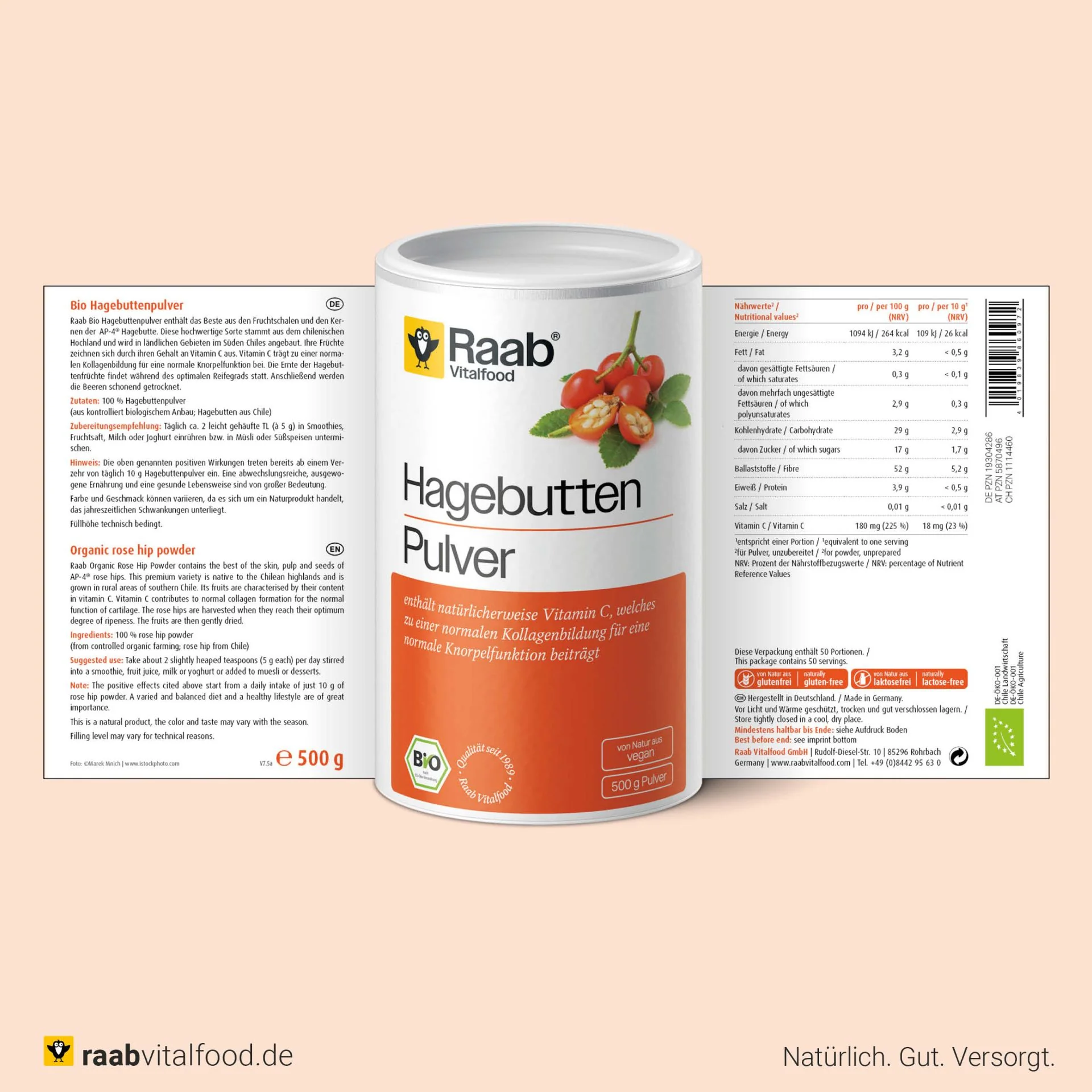 Bio Hagebutten Pulver (500g) - Image 2