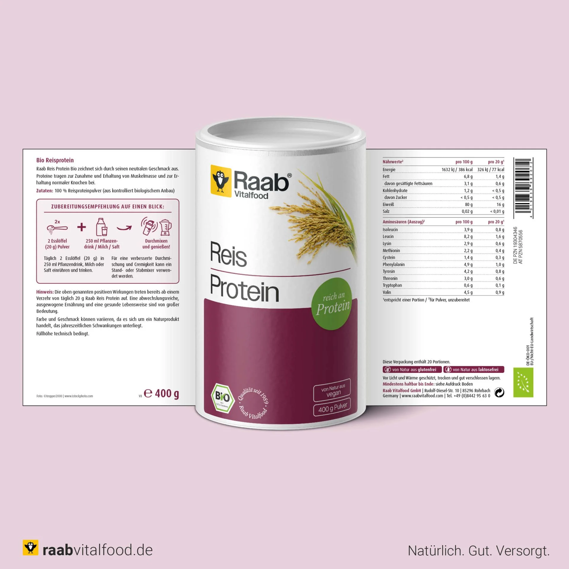 Bio Reis Protein Pulver (400g) - Image 2