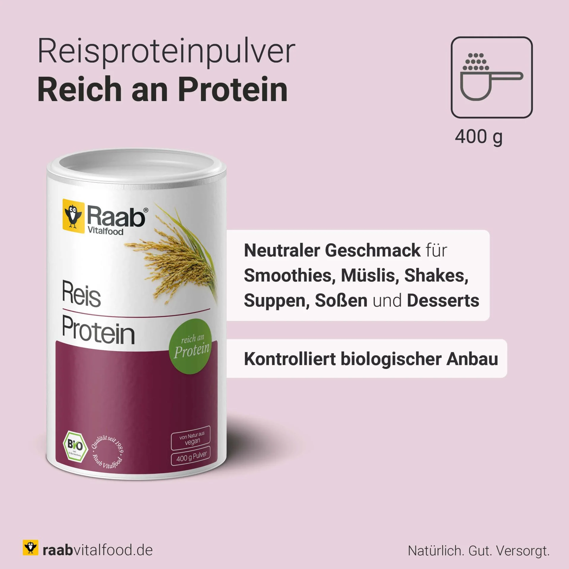 Bio Reis Protein Pulver (400g) - Image 3