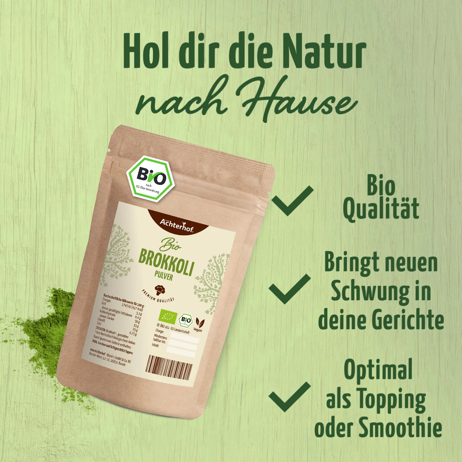 Brokkoli Pulver Bio (250g) - Image 7