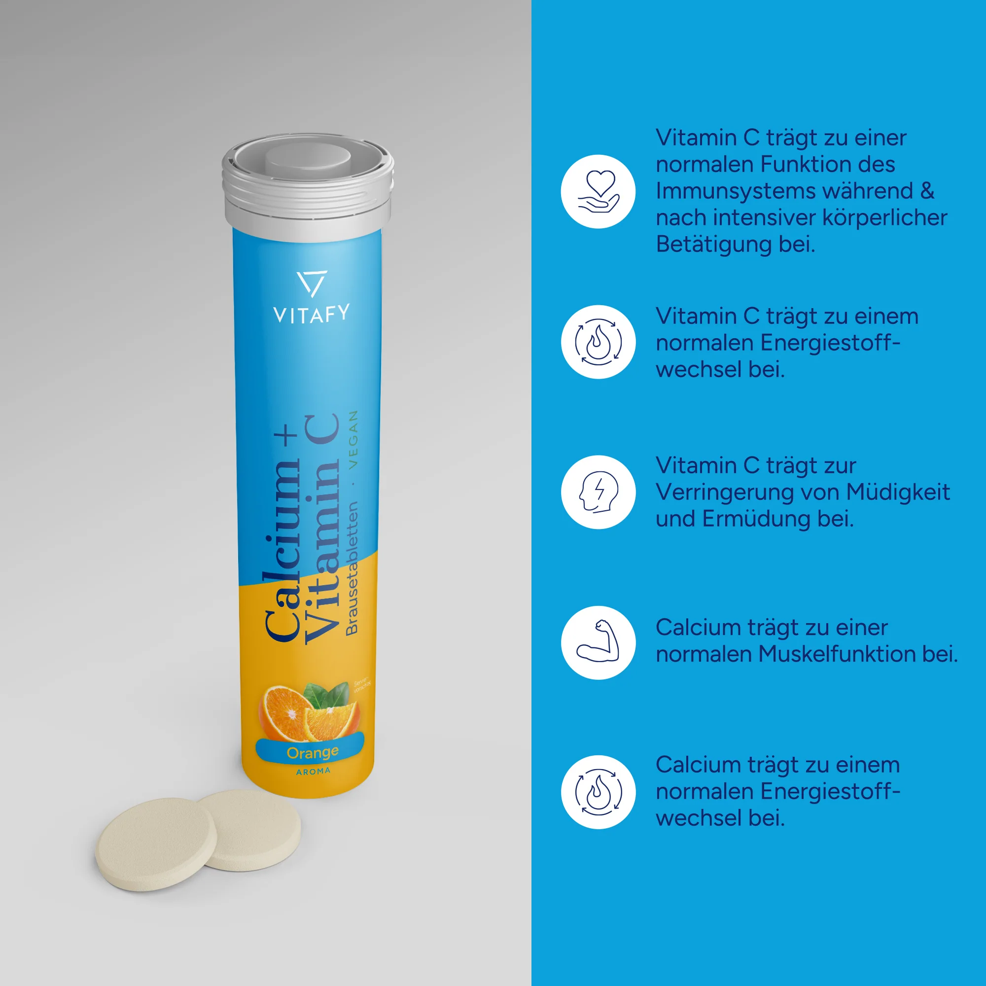 Calcium + Vitamin C - Orange (20 Brausetabletten) - Image 2