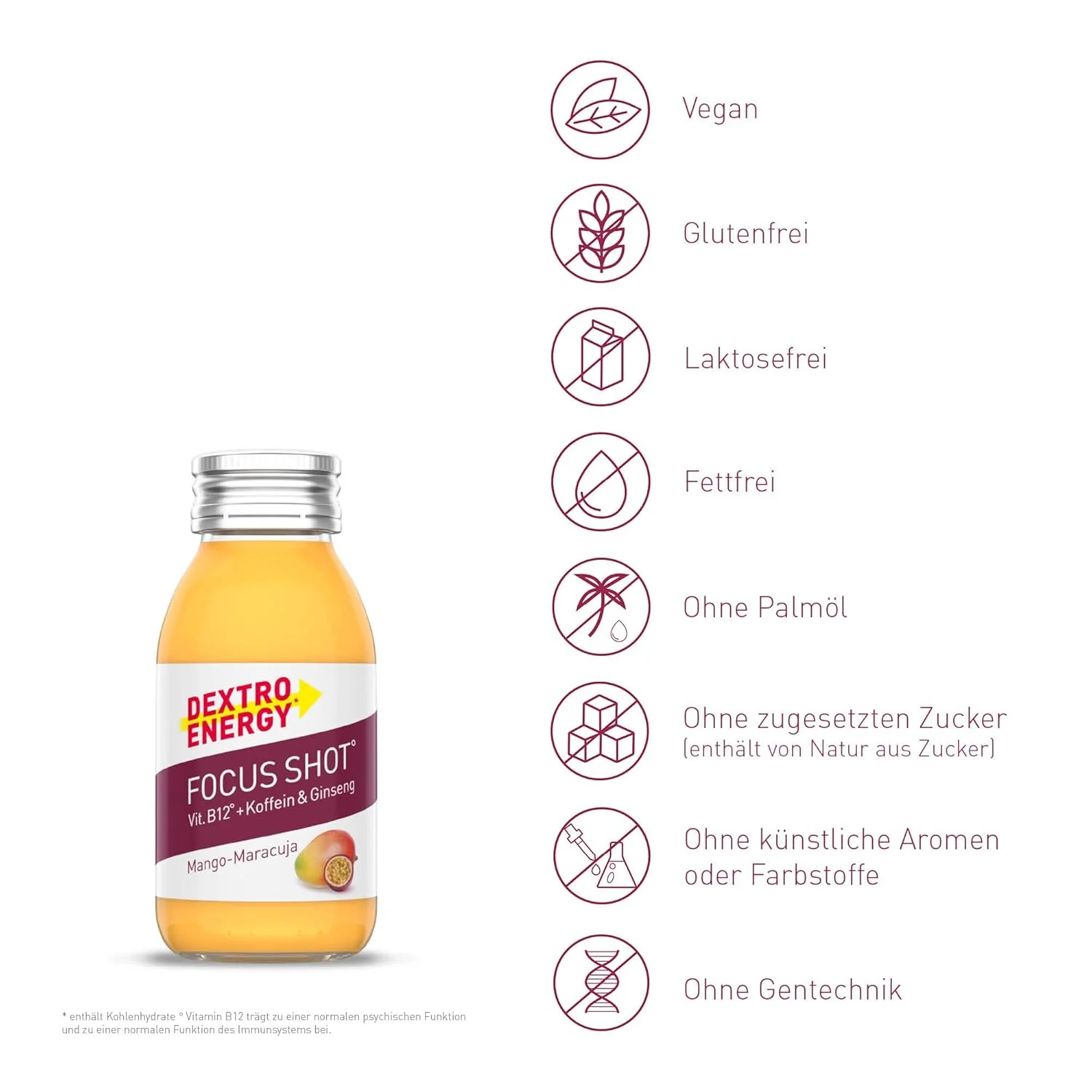 Dextro Energy Focus Shot Mango-Maracuja (12x60ml) - Image 5