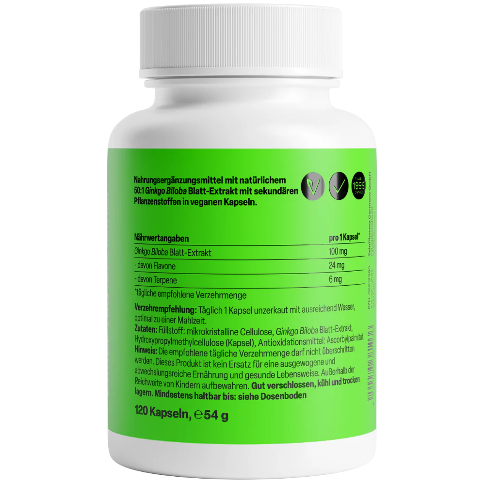 Ginkgo Biloba 100mg (120 Kapseln) - Image 2