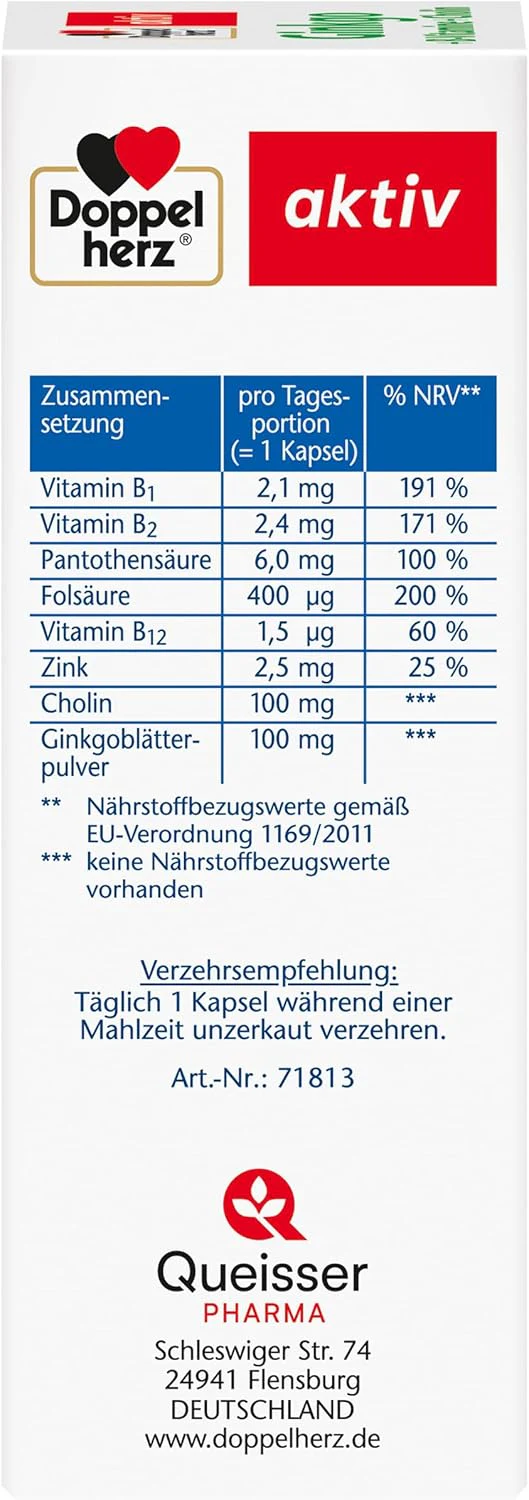Ginkgo + Vitamin B + Cholin (40 Kapseln) - Image 3