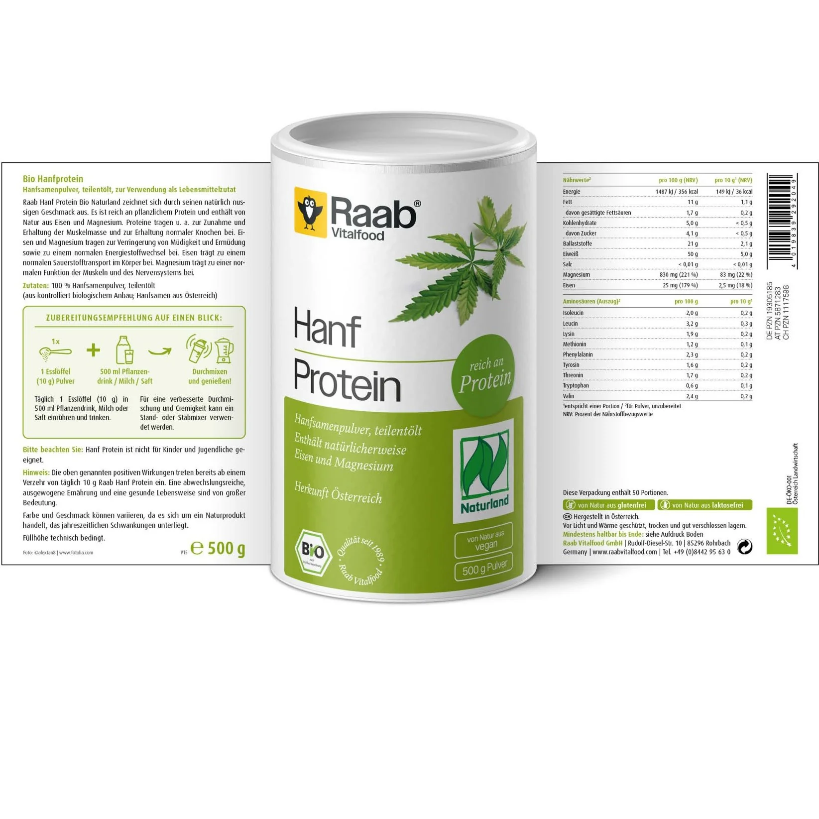 Bio Hanfprotein Pulver (500g) - Image 2