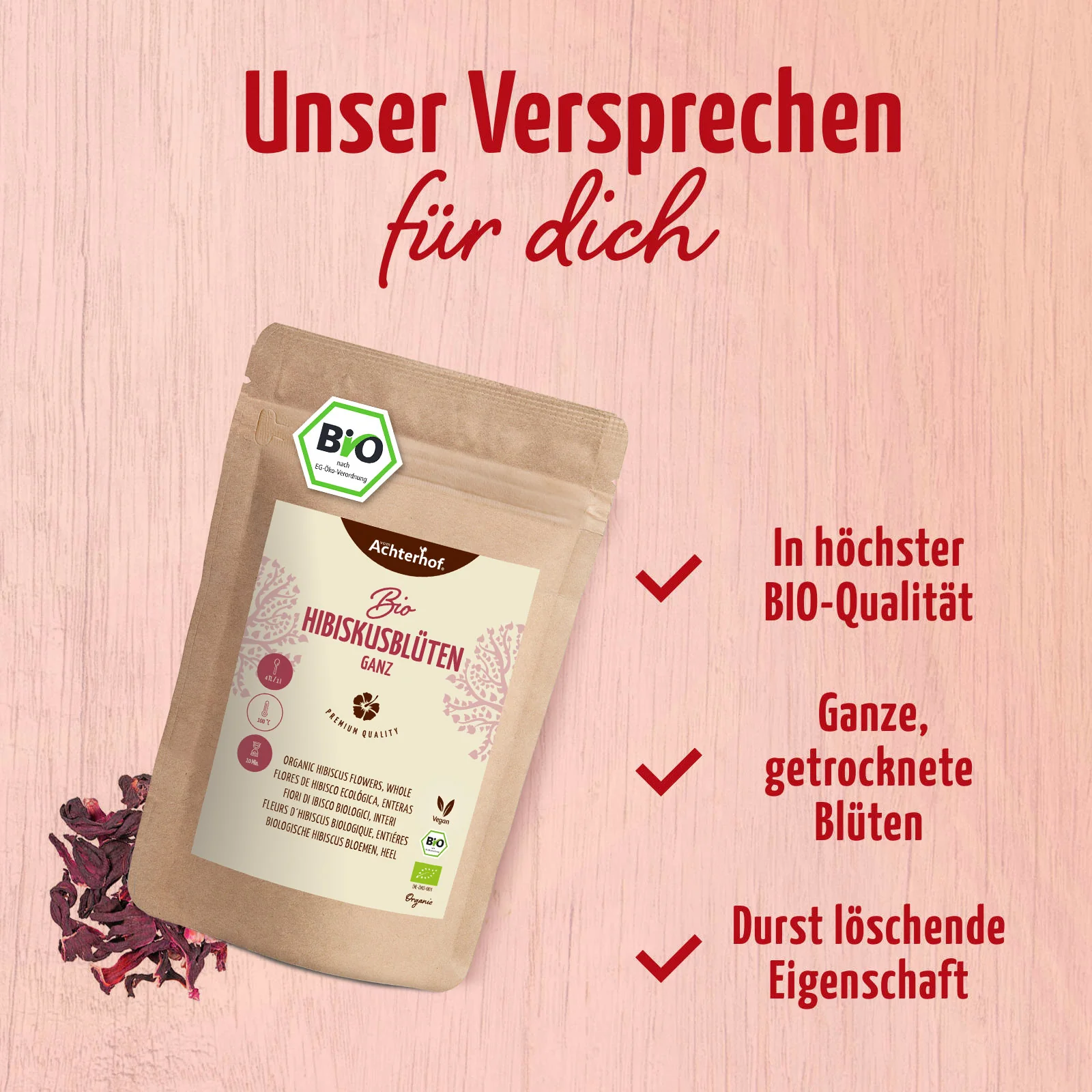 Hibiskusblüten ganz Bio (250g) - Image 7