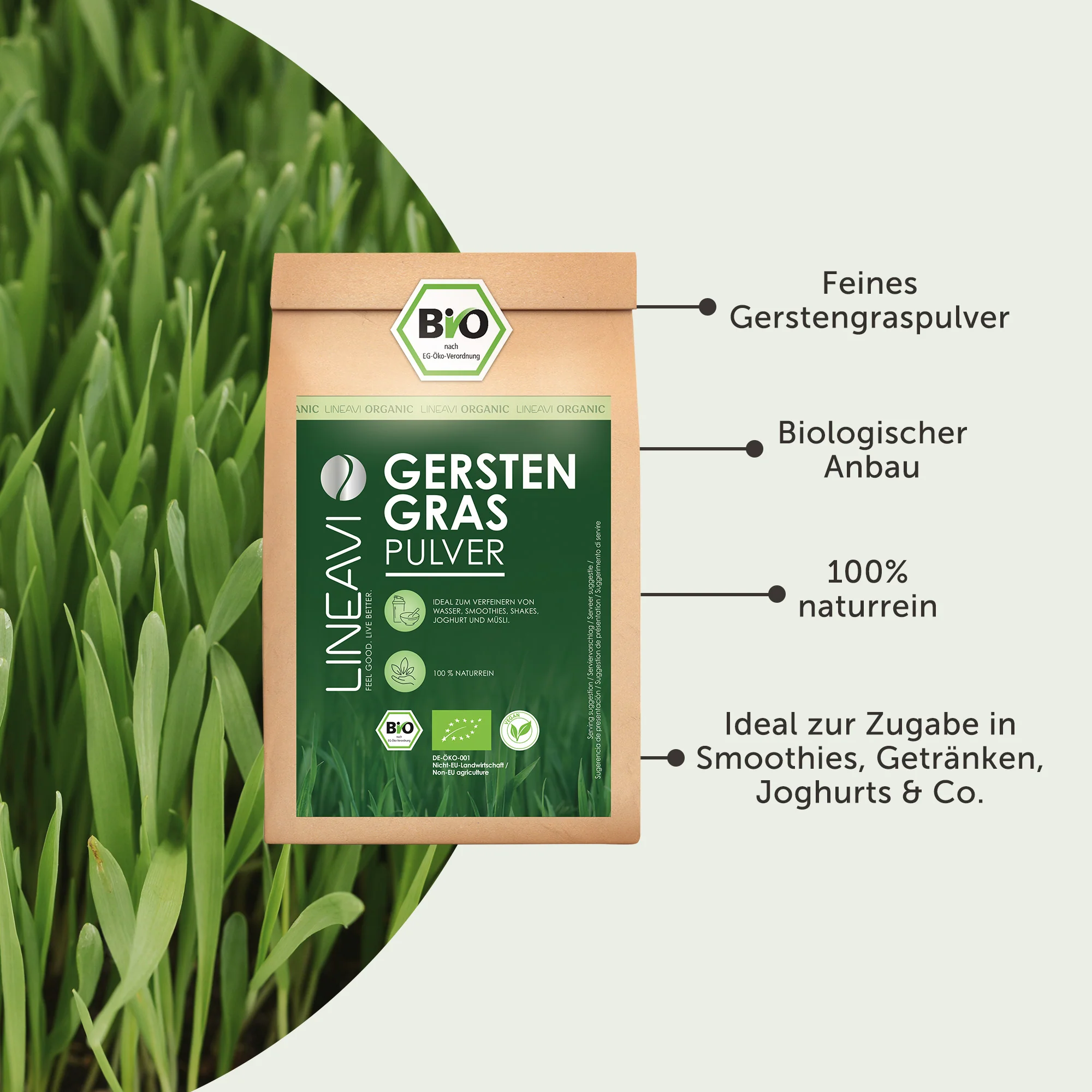 Doppelpack: Gerstengraspulver bio (2x1000g) - Image 2