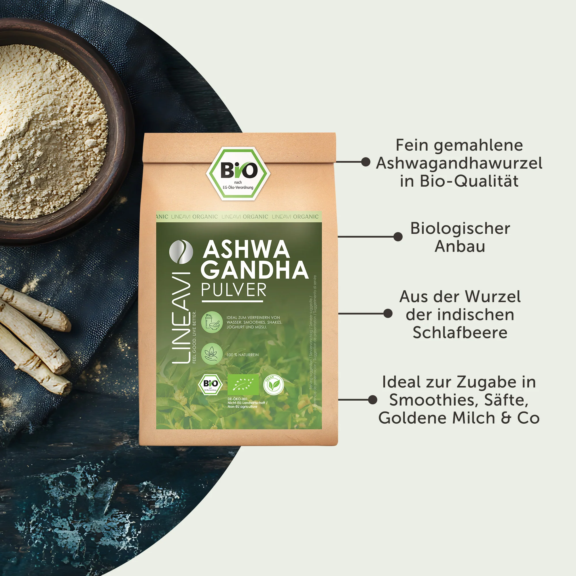 Ashwagandhapulver bio (1000g) - Image 3