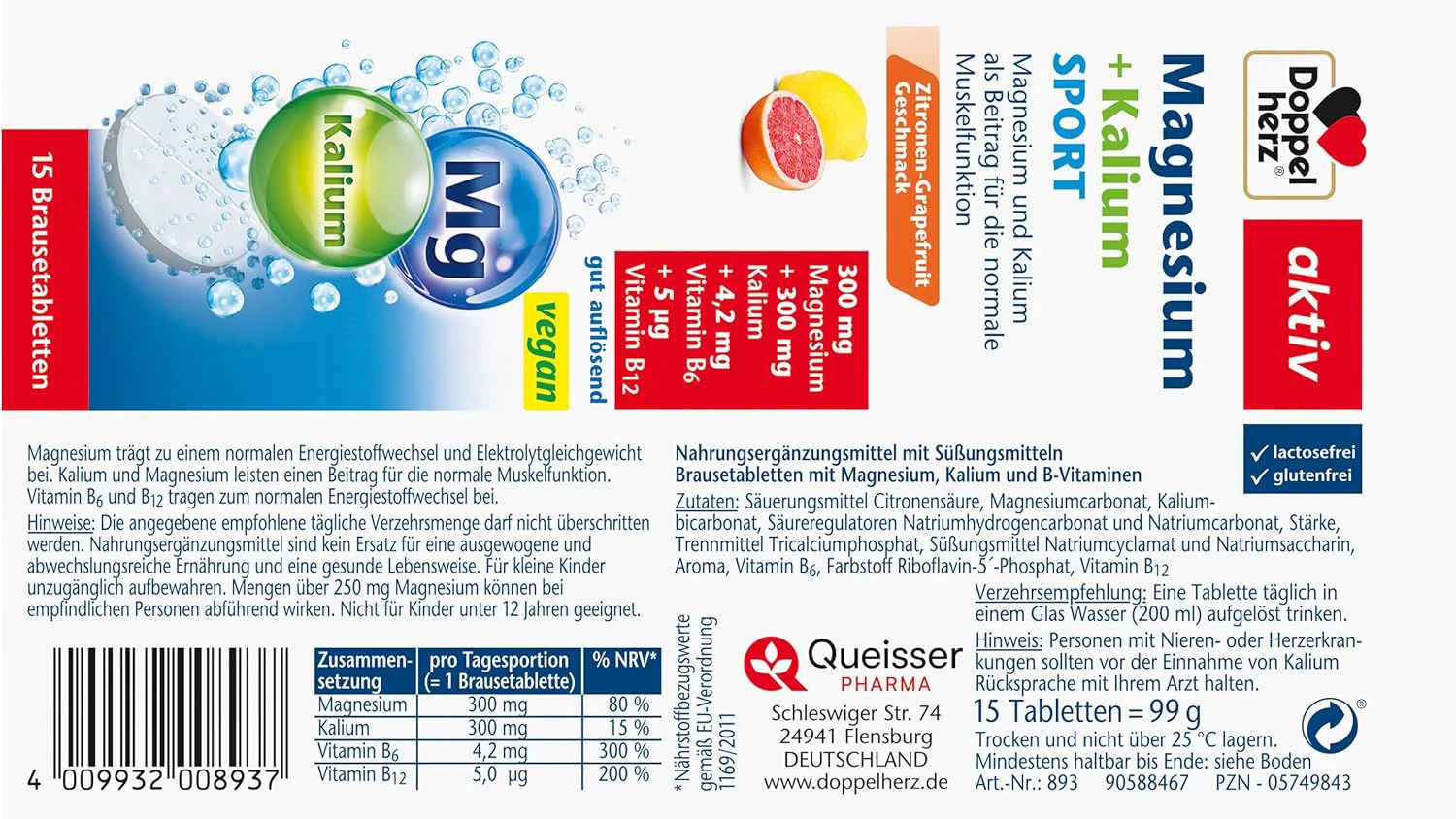 Magnesium + Kalium Sport (15 Brausetabletten) - Image 2