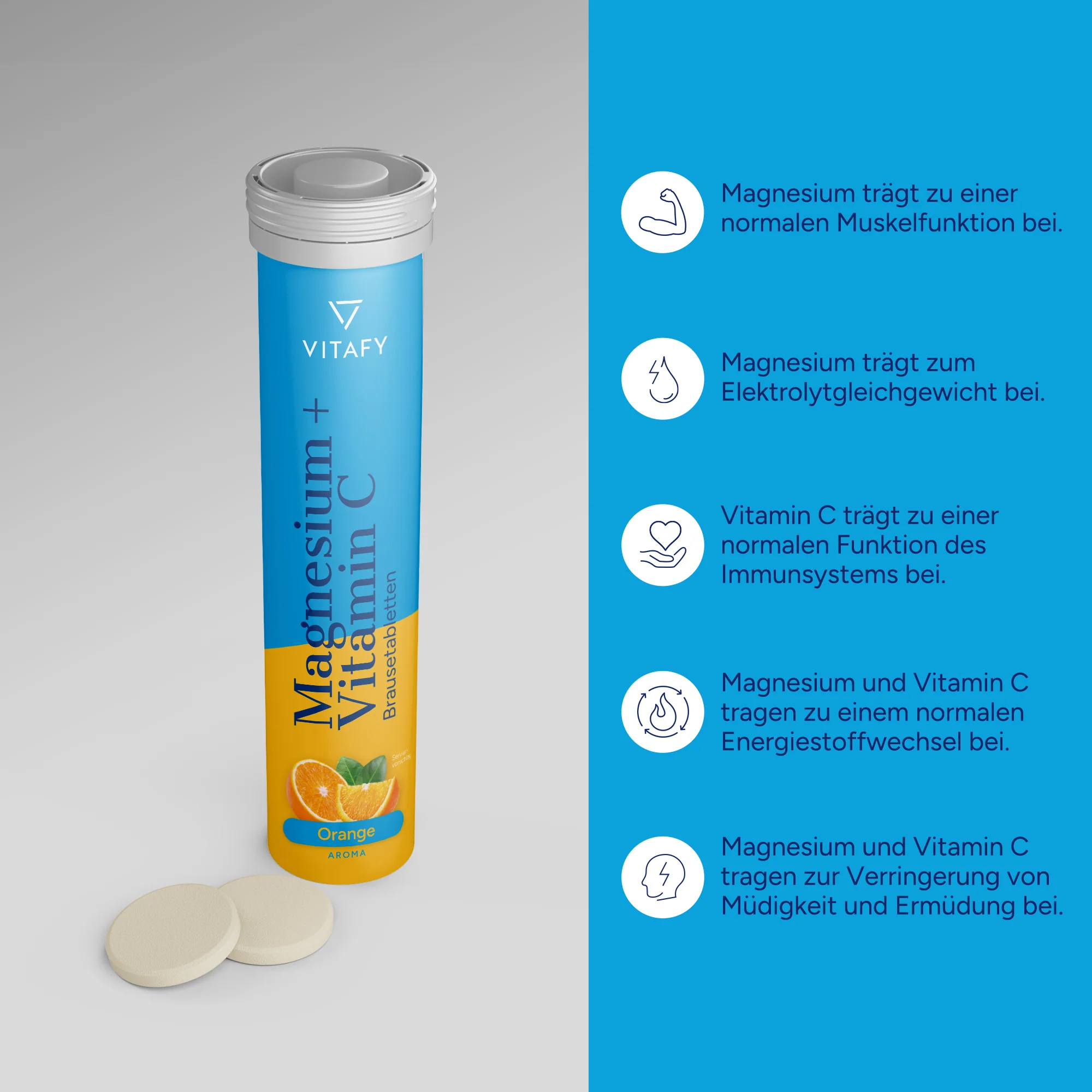Magnesium + Vitamin C - Orange (20 Brausetabletten) - Image 2