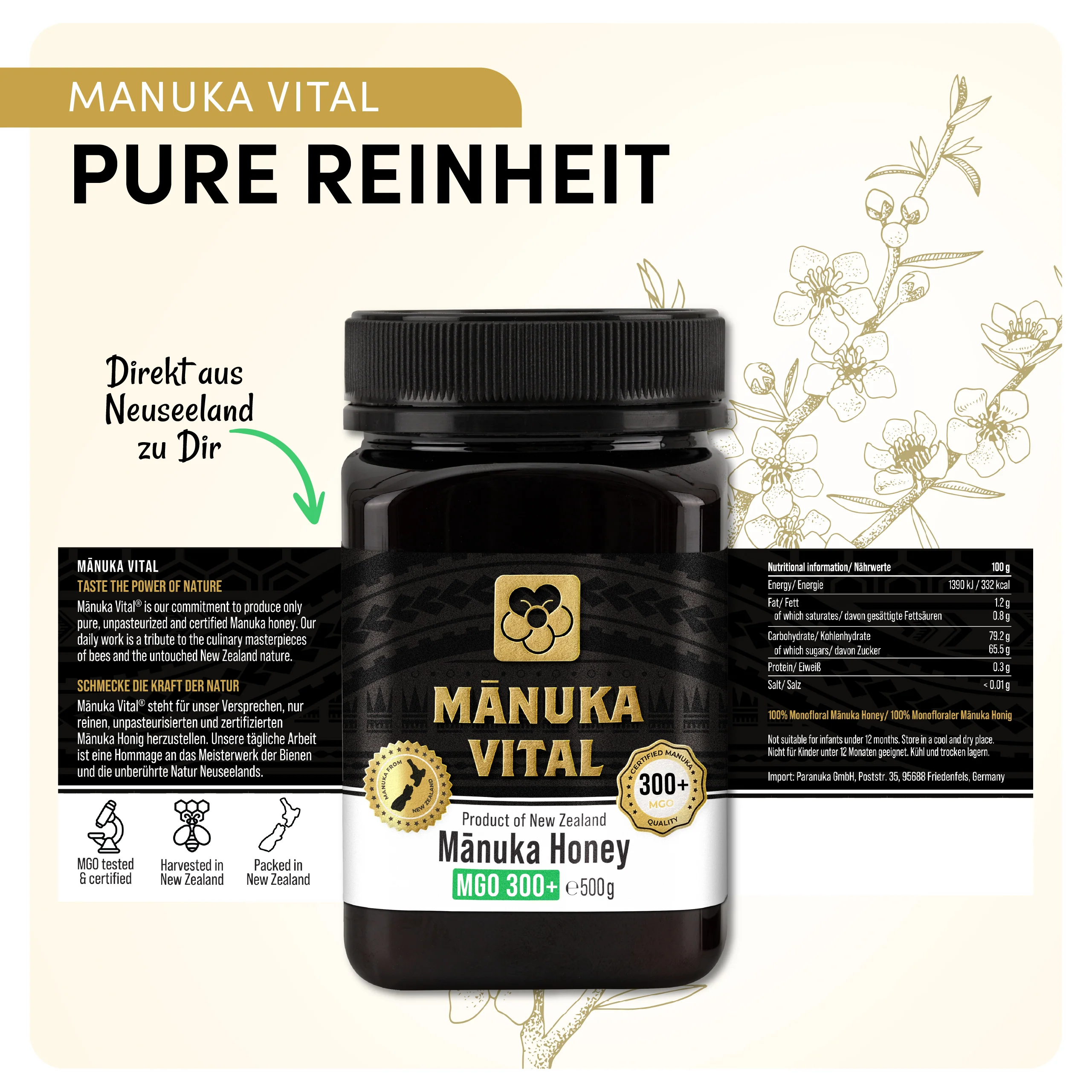 Manuka Vital Honig MGO 300+ (500g) - Image 4