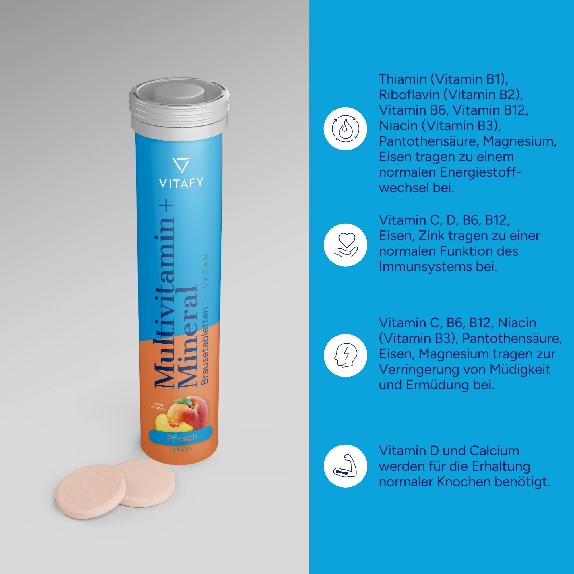 Multivitamin + Mineral - Pfirsich (20 Brausetabletten) - Image 2