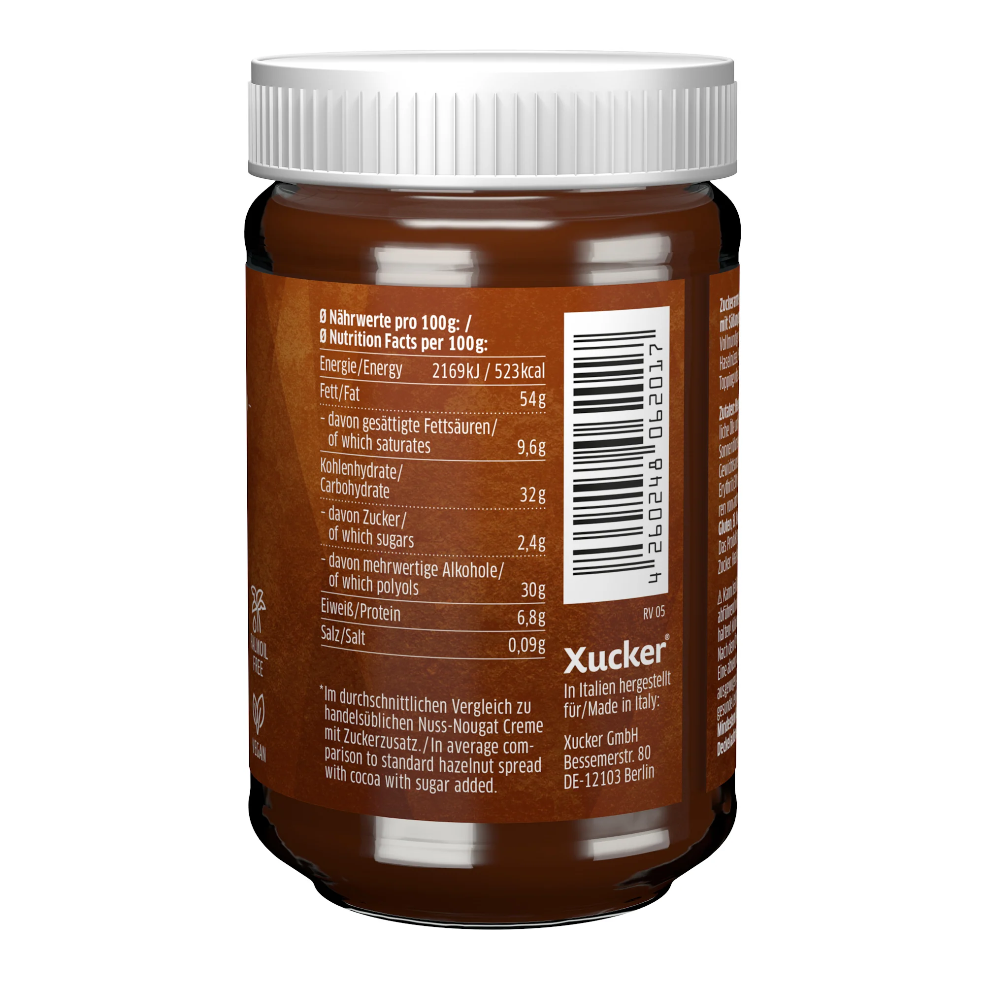 Nuss-Nougat Creme mit Erythrit (300g) - Image 3