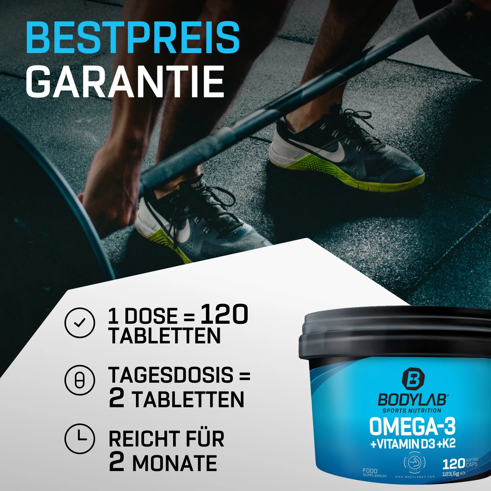 Omega-3 + Vitamin D3 + K2 Extreme (120 Kapseln) - Image 10