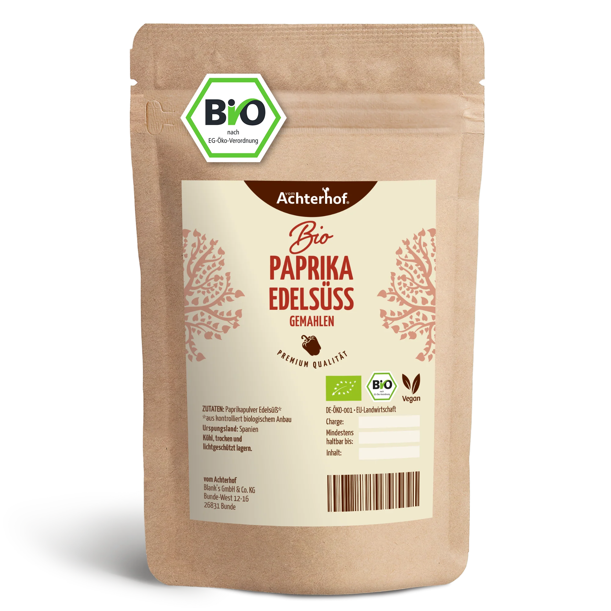 Paprika Edelsüss gemahlen Bio (500g)