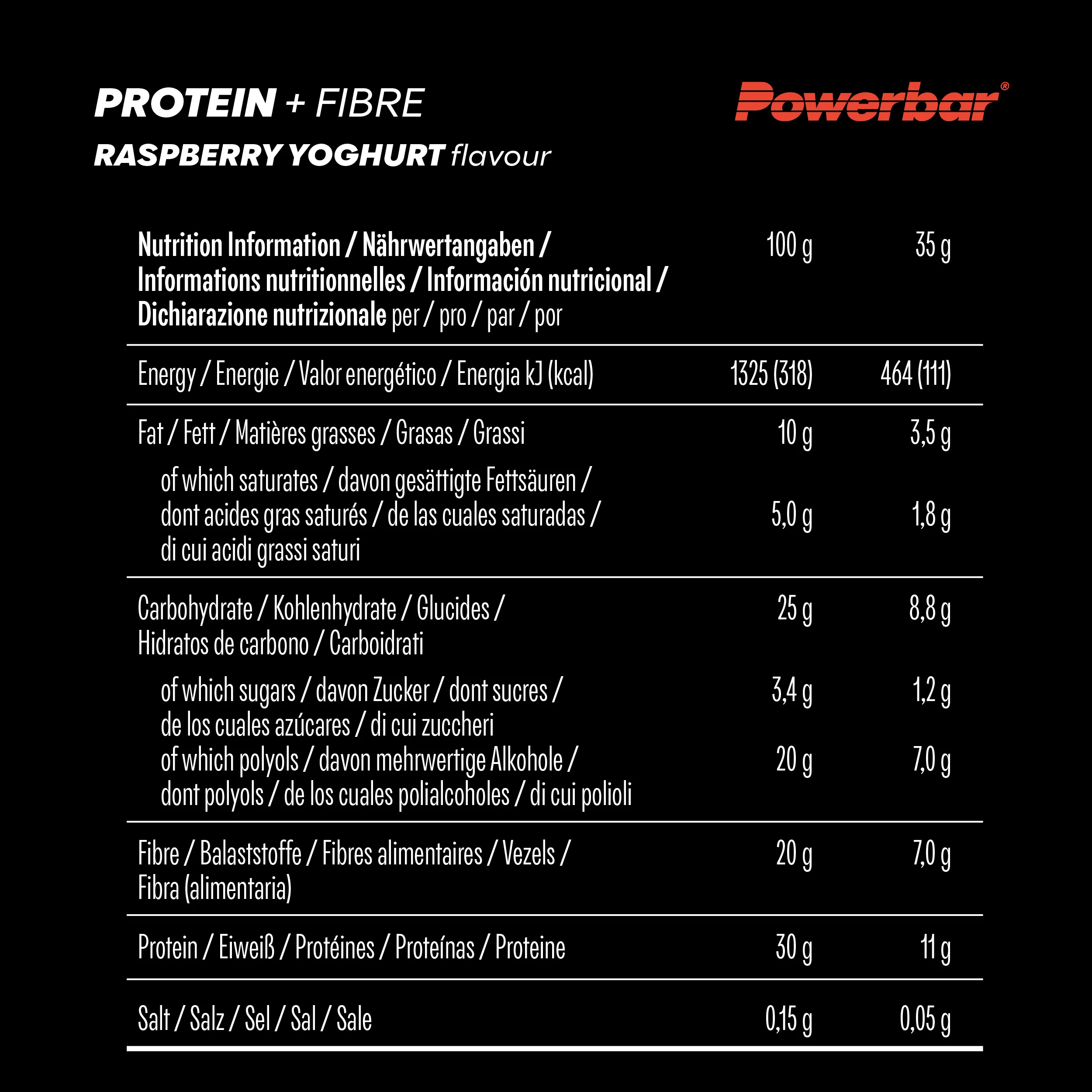 Protein+ Fibre Bar Raspberry Yoghurt (16x35g) - Image 4