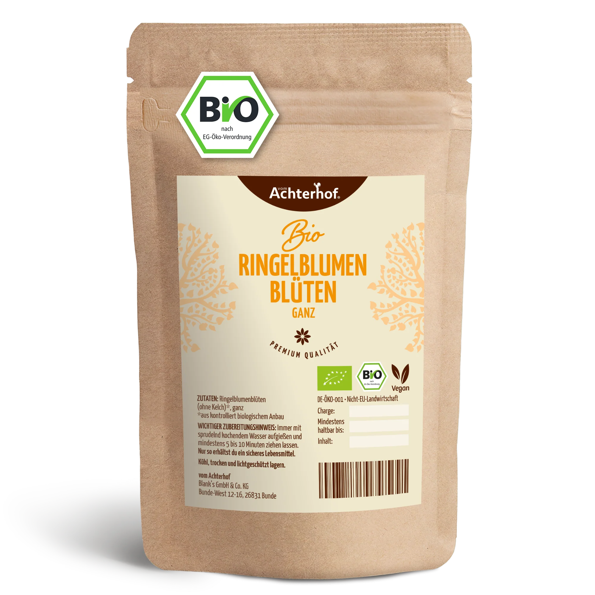 Ringelblumenblüten ohne Kelch ganz Bio (250g)