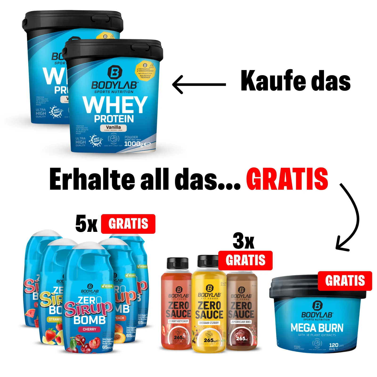 5Für2 Smart Diet-Powerpack mit Gratis Zero Saucen + Zero Sirup Bomb Mix + Mega Burn - Image 2