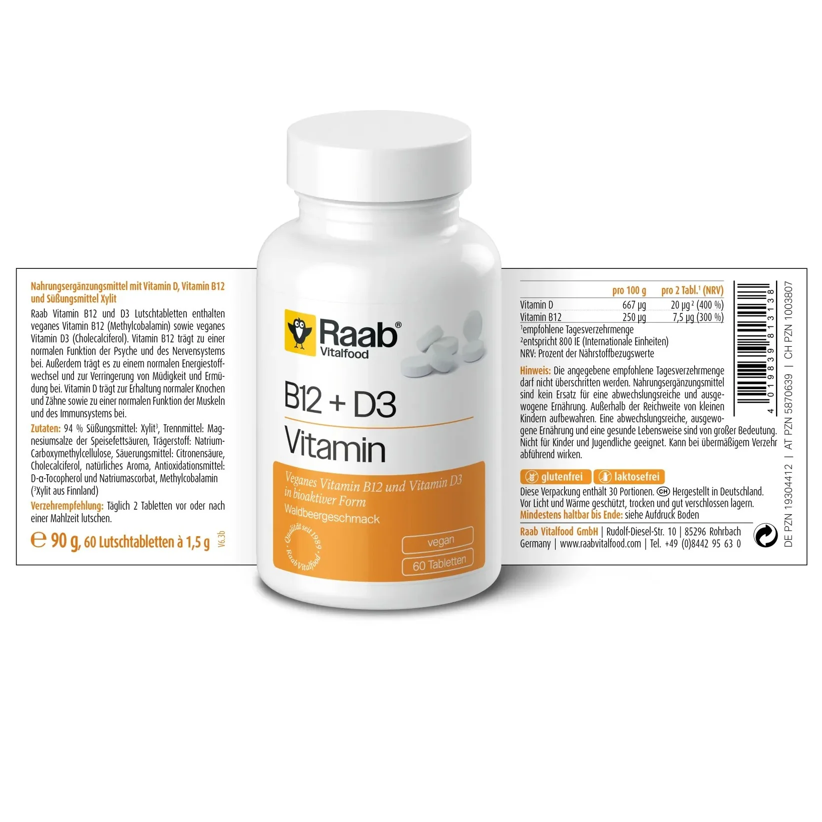 Vitamin B12 + D3 (60 Lutschtabletten) - Image 2