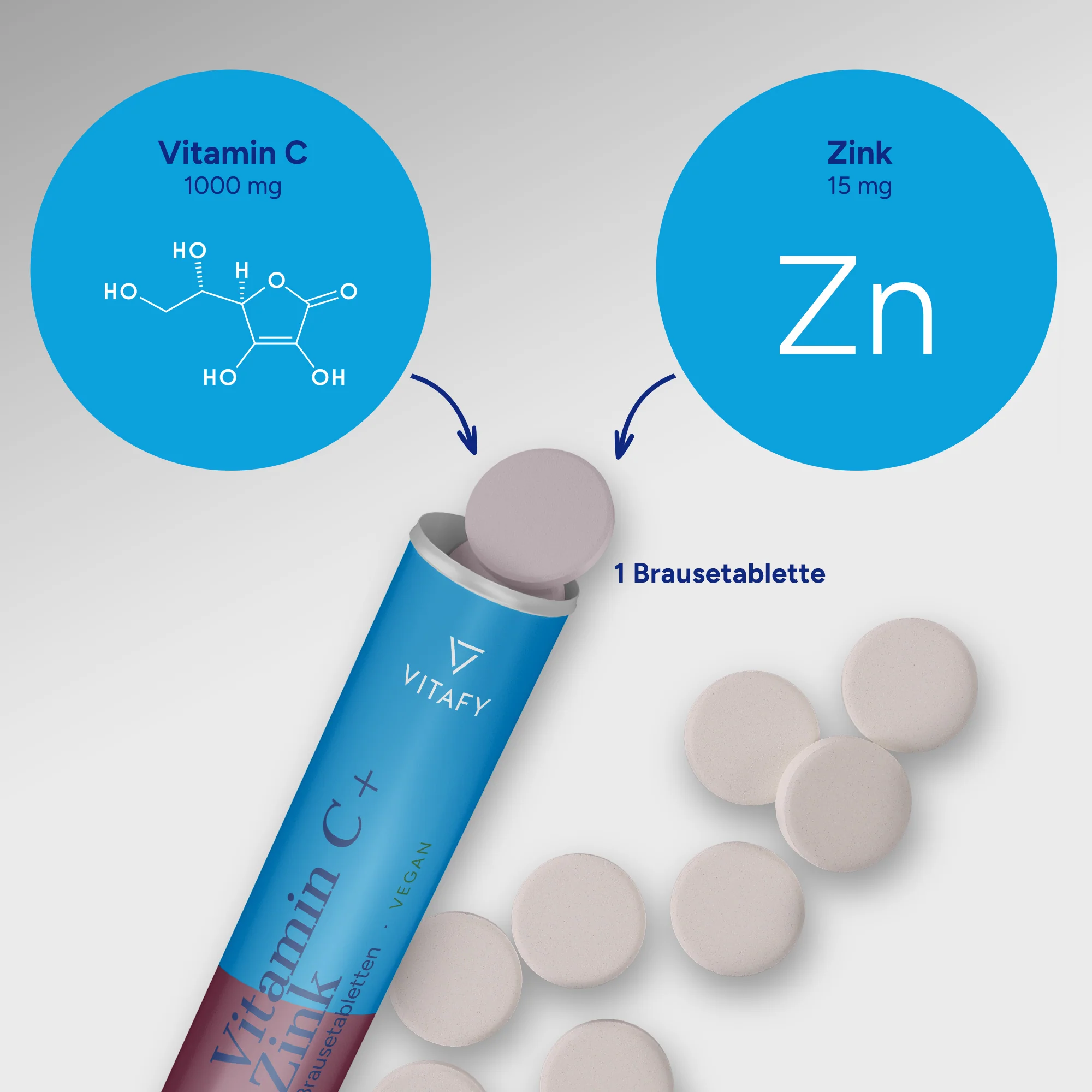 Vitamin C + Zink - Cassis (20 Brausetabletten) - Image 2