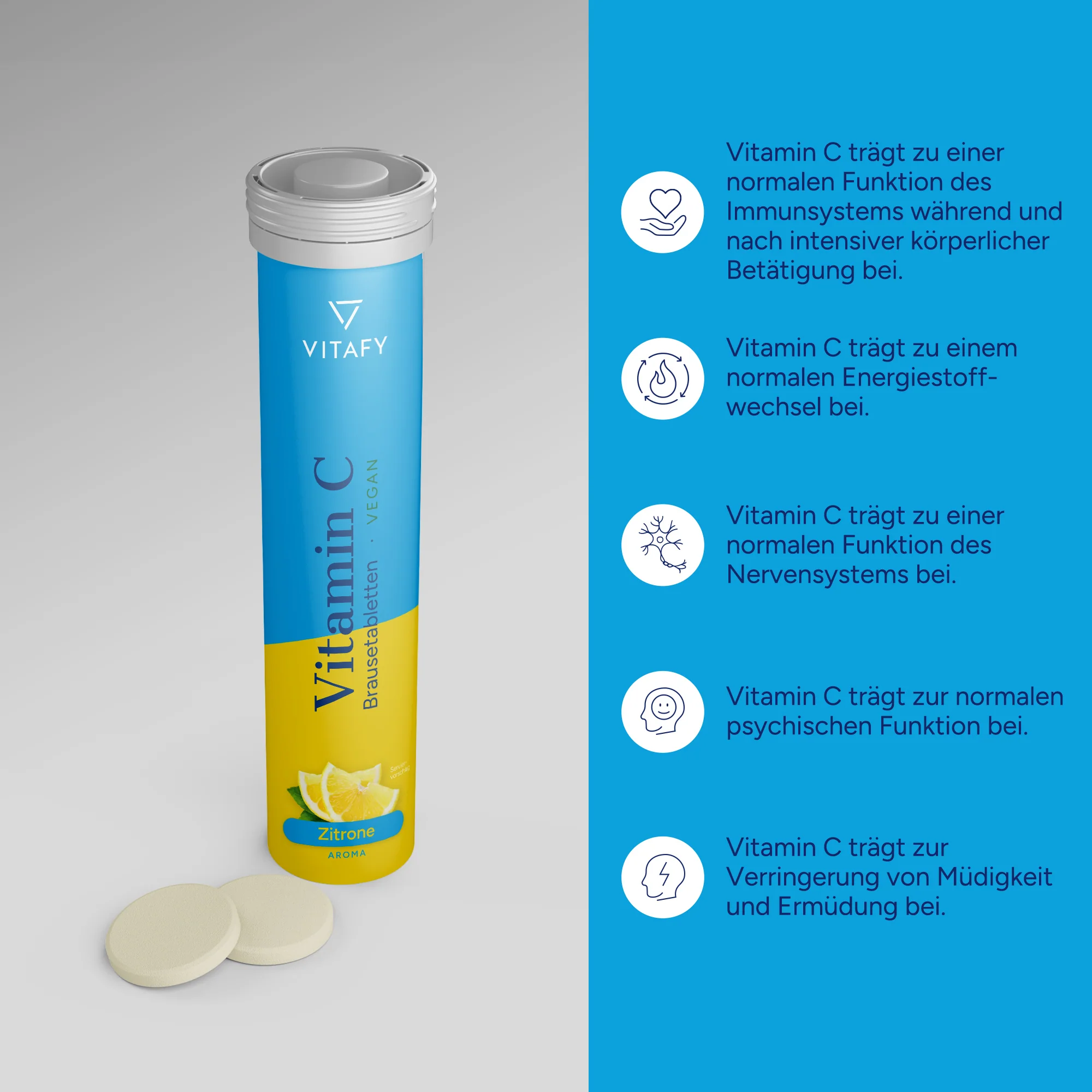 Vitamin C - Zitrone (20 Brausetabletten) - 6er Pack - Image 2